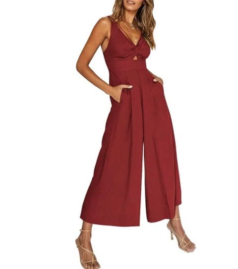 Ärmelloser, eleganter Jumpsuit mit weitem Bein