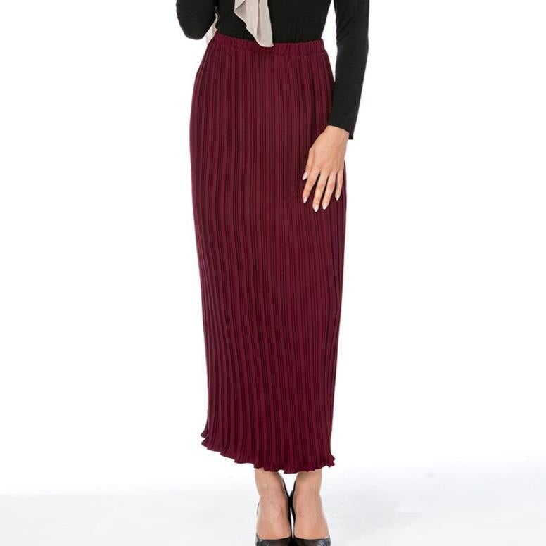 pleated maxi skirt