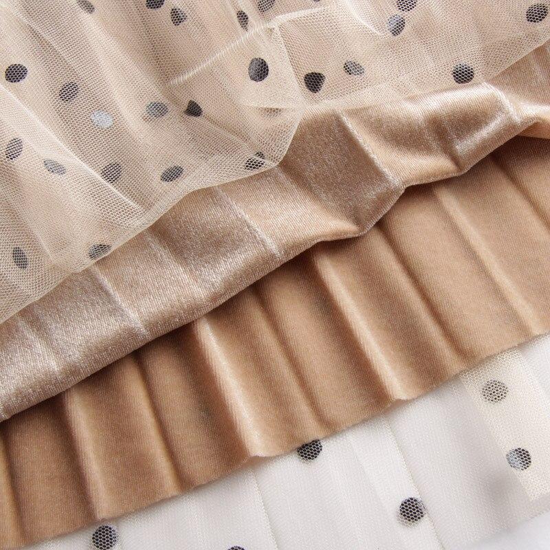 Pleated midi-length skirt
