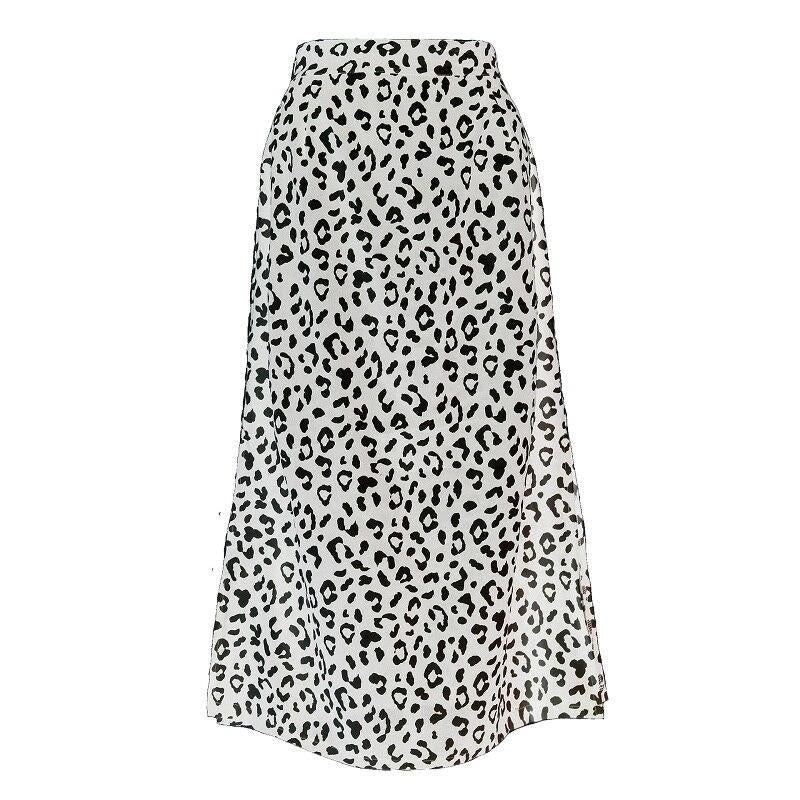 Leopard print midi skirt