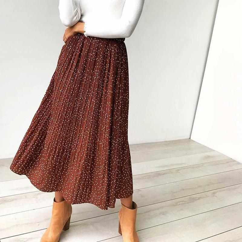 Polka dot midi skirt