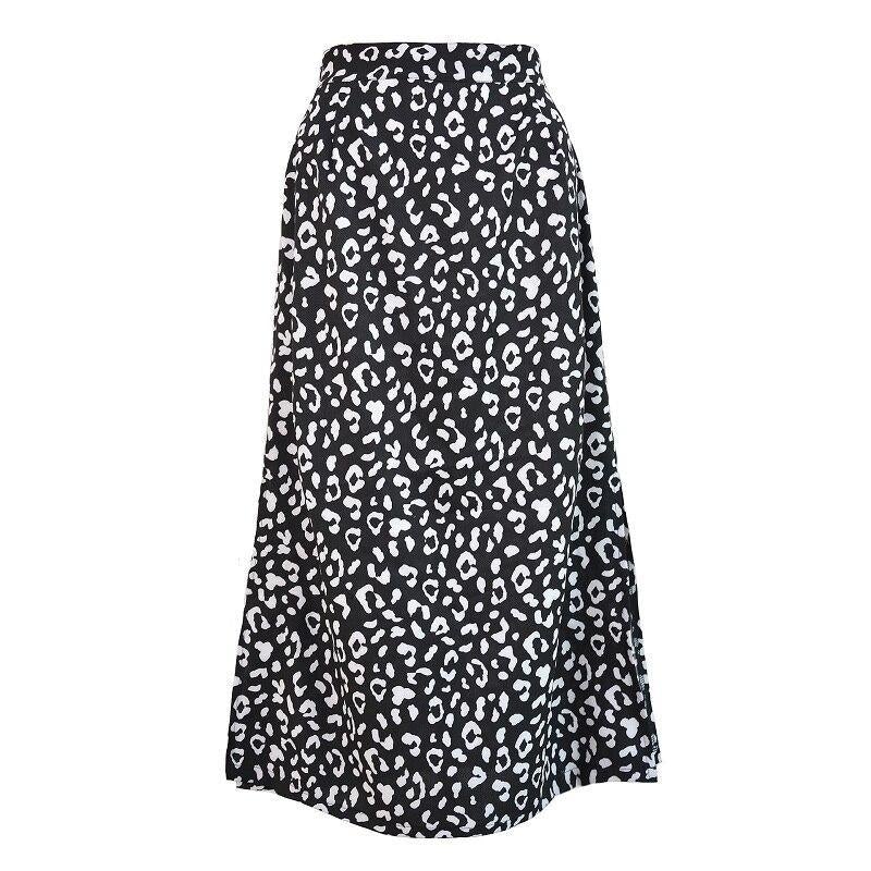 Leopard print midi skirt