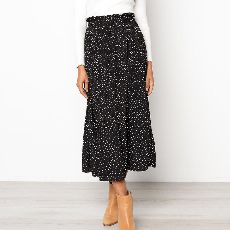 Polka dot midi skirt