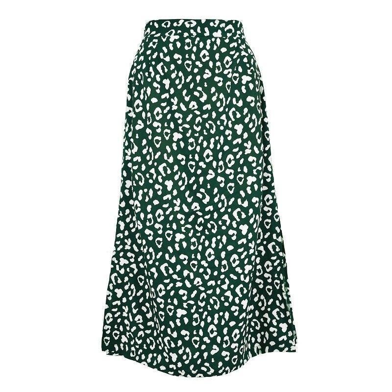 Leopard print midi skirt