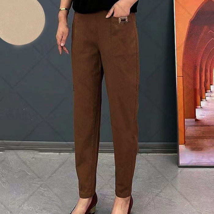 Damen-Baumwollhose mit elastischem Bund
