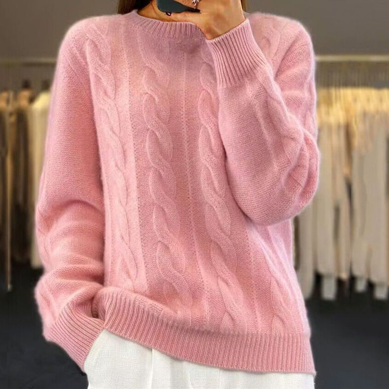 Valenzora | Stylischer Damenpullover im Zopfmusterdesign