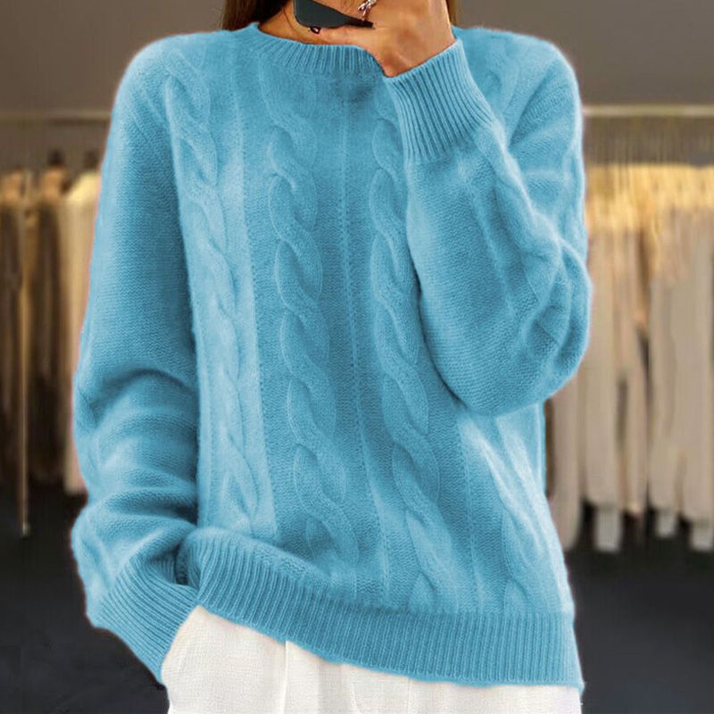 Valenzora | Stylischer Damenpullover im Zopfmusterdesign