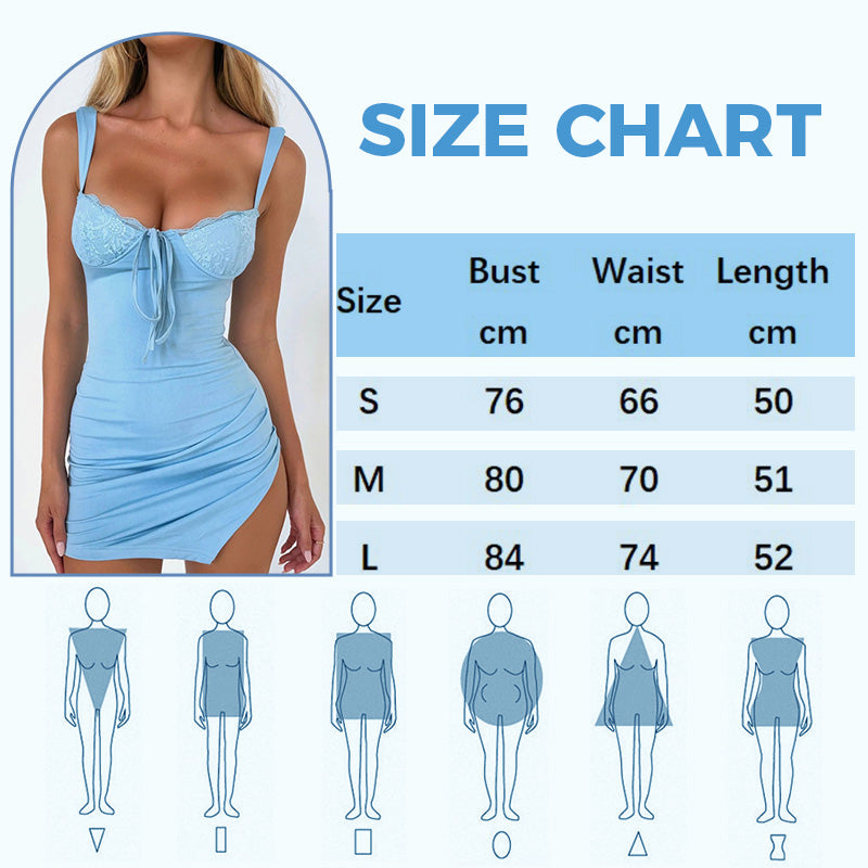Mini dress | With a deep neckline