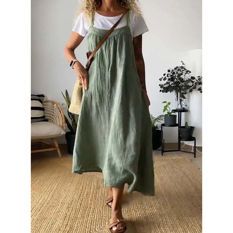 Valenzora | Weiches Baumwoll-Leinen-Kleid