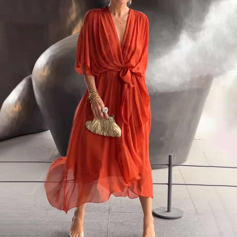 Elegant Flow V-neck dress