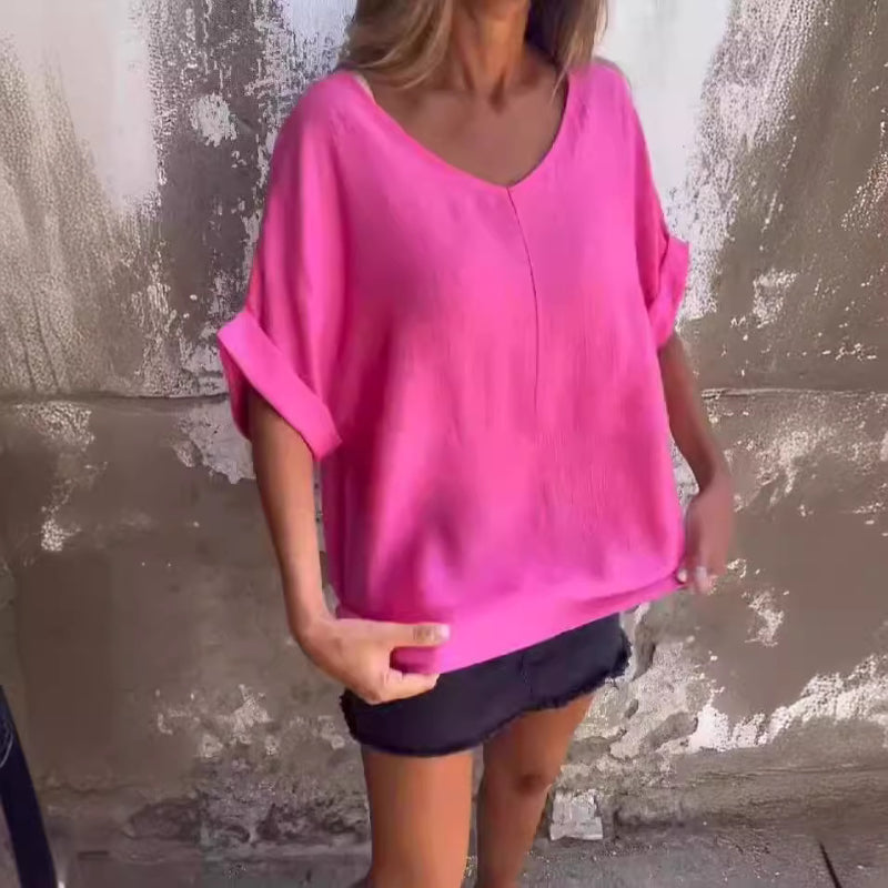 Valenzora | Women's Oversized V-Neck T-Shirt