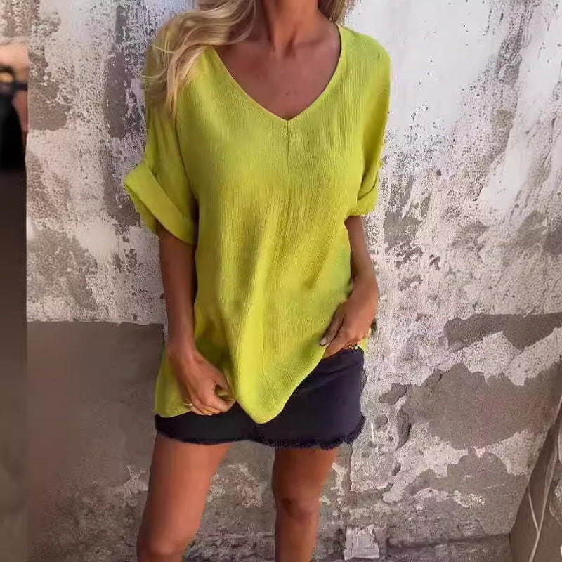 Valenzora | Women's Oversized V-Neck T-Shirt
