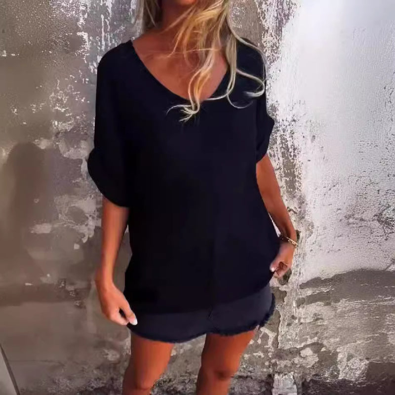 Valenzora | Women's Oversized V-Neck T-Shirt