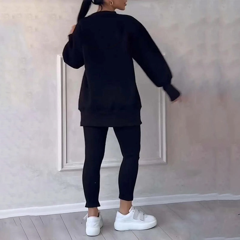 Valenzora | Lässiges Damen-Sweatshirt- und Leggings-Set