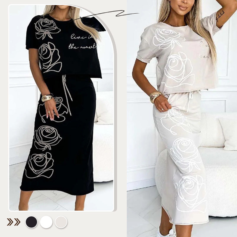 Valenzora | Elegant Two-Piece Set with Floral Pattern for Women