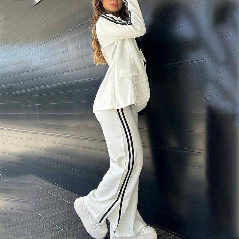 Valenzora | Blazer with notched lapels and wide-leg trousers set