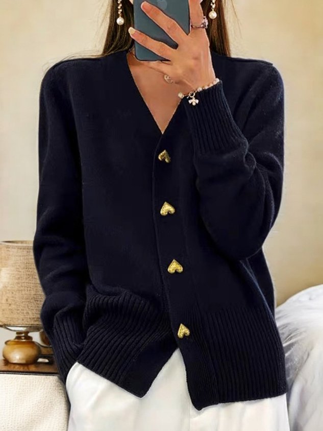 Valenzora | Stylish V-neck cardigan with buttons