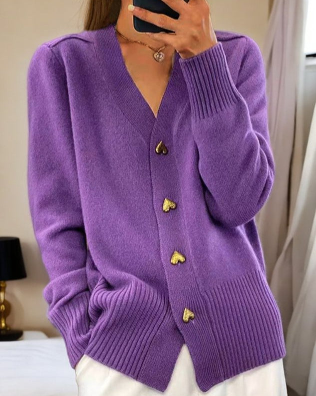 Valenzora | Elegant heart-shaped button cardigan