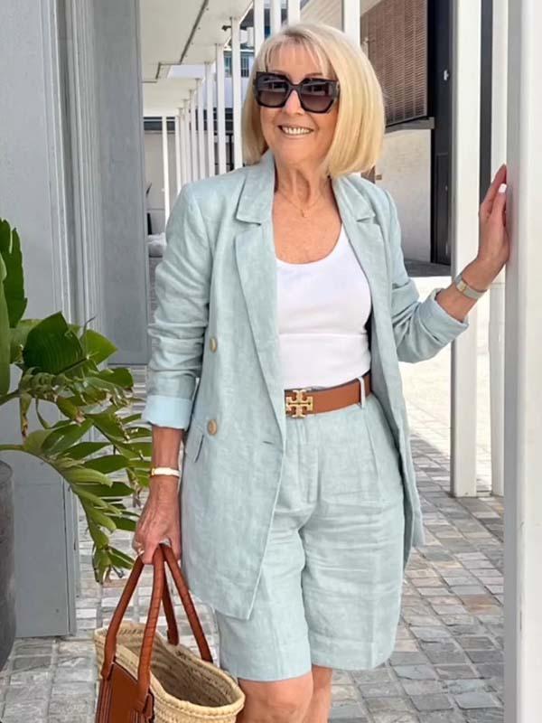 Valenzora | Luftiges Set aus Blumenjacke & Shorts