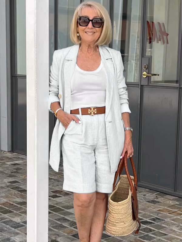 Valenzora | Luftiges Set aus Blumenjacke & Shorts