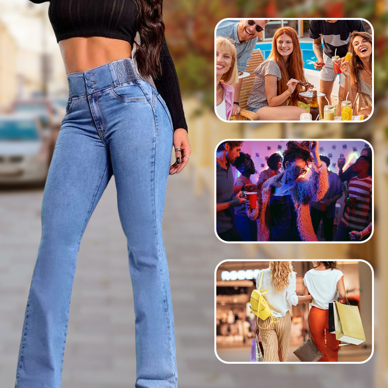 Valenzora | Fashionable wide-leg stretch jeans