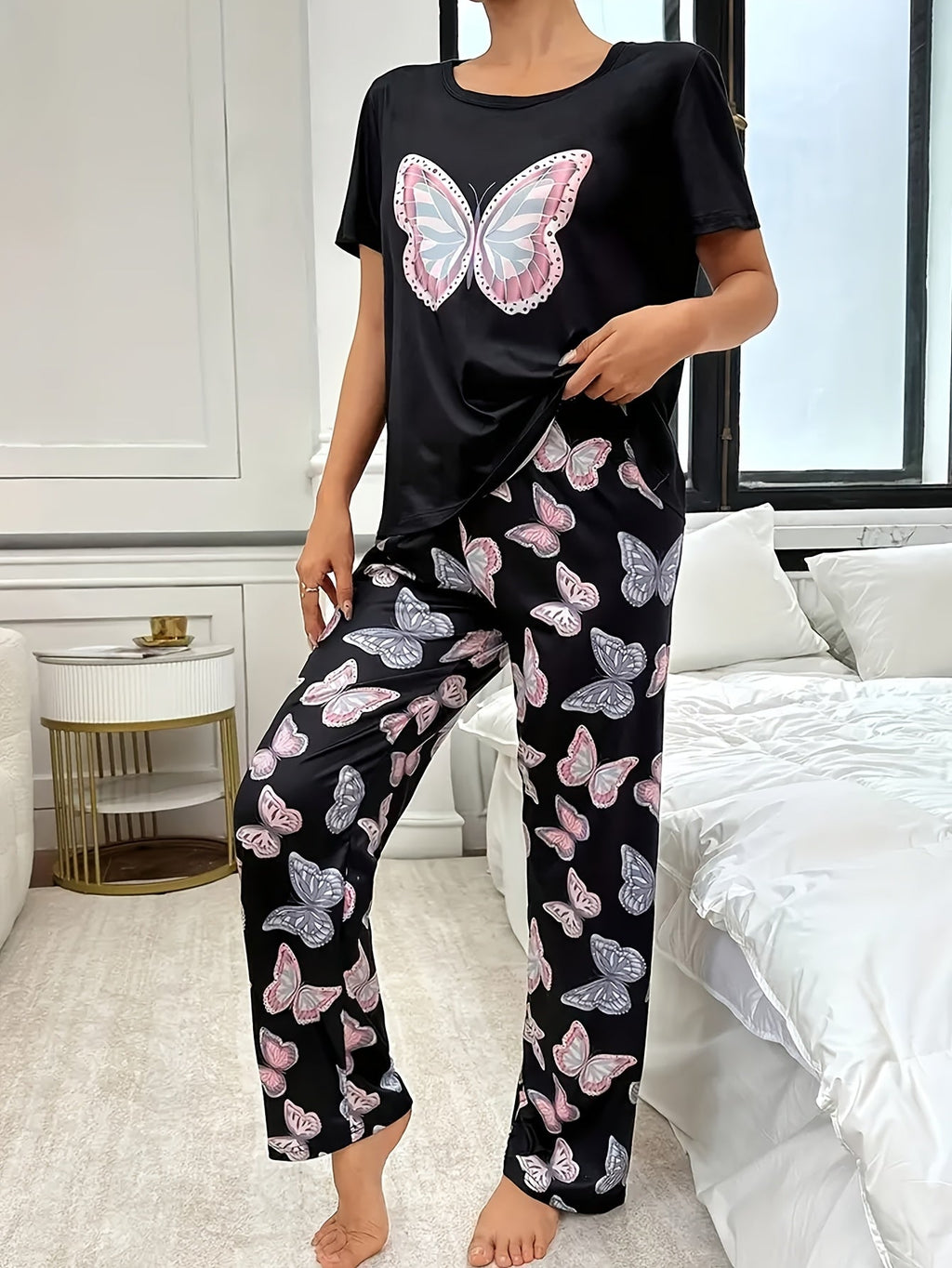 Valenzora | Legend Butterfly Print Nightwear Set