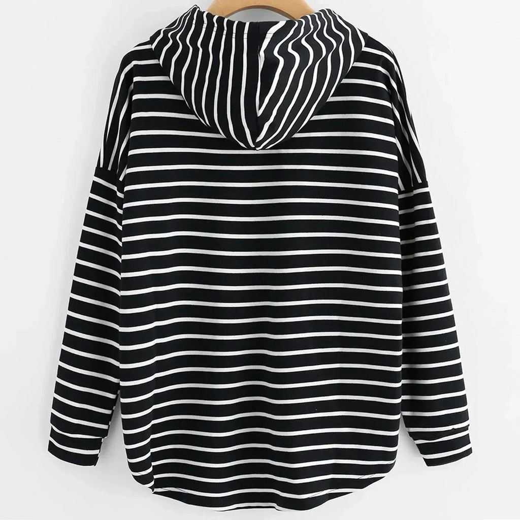 Valenzora | Striped Casual Hoodie