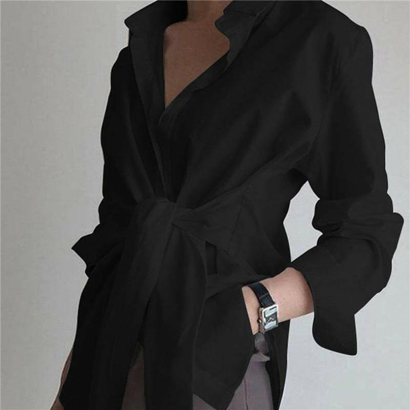 Valenzora | The long-sleeved collared front-band shirt: Effortless style and comfort
