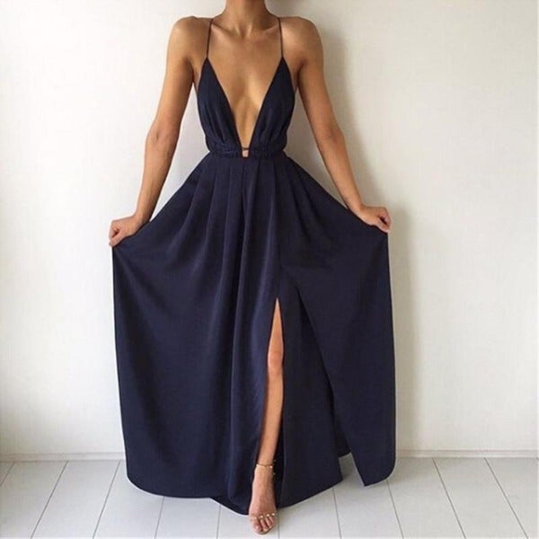 Valenzora | Maxikleid mit tiefem U-Boot-Ausschnitt