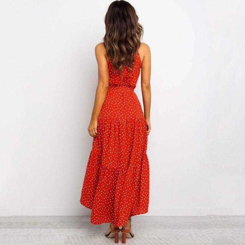 Midi dress with high collar