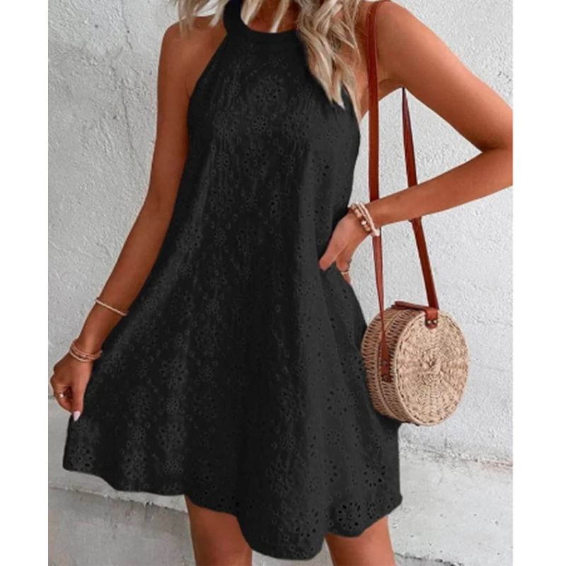 Valenzora | Sommer Damen O-Neck Sexy Schmal Weißes Minikleid