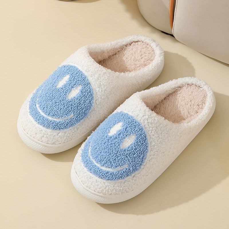 Valenzora Large Smiley Pattern Fur Slippers