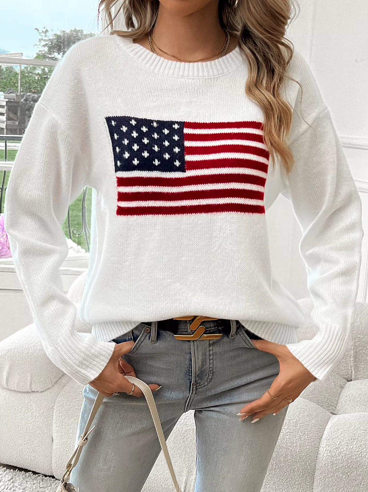 Valenzora | Cotton knit sweater with round neck
