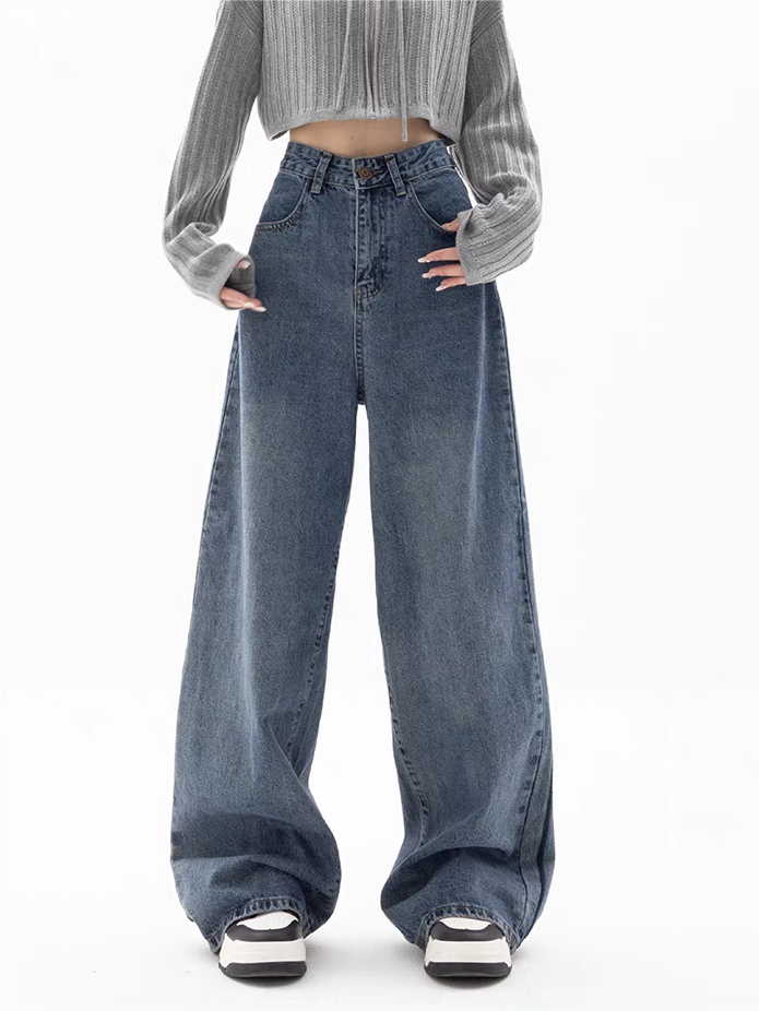 Valenzora | Blaue weite Boyfriend-Jeans