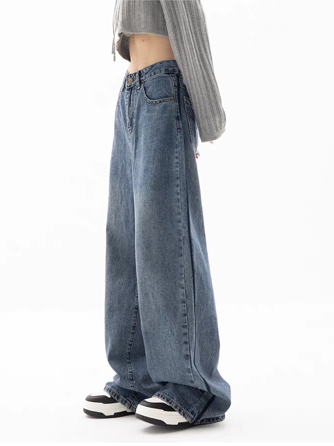 Valenzora | Blaue weite Boyfriend-Jeans
