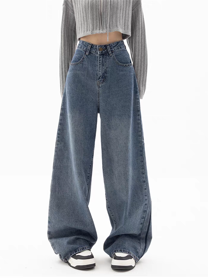 Valenzora | Blaue weite Boyfriend-Jeans