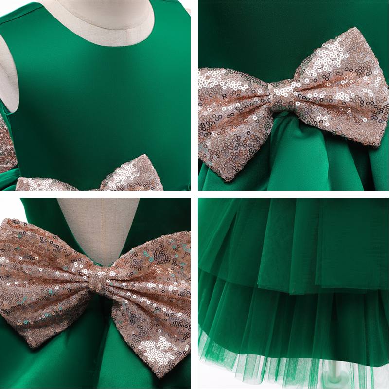 Valenzora | Baby girl's dress with large bow, christening gown, formal dresses
