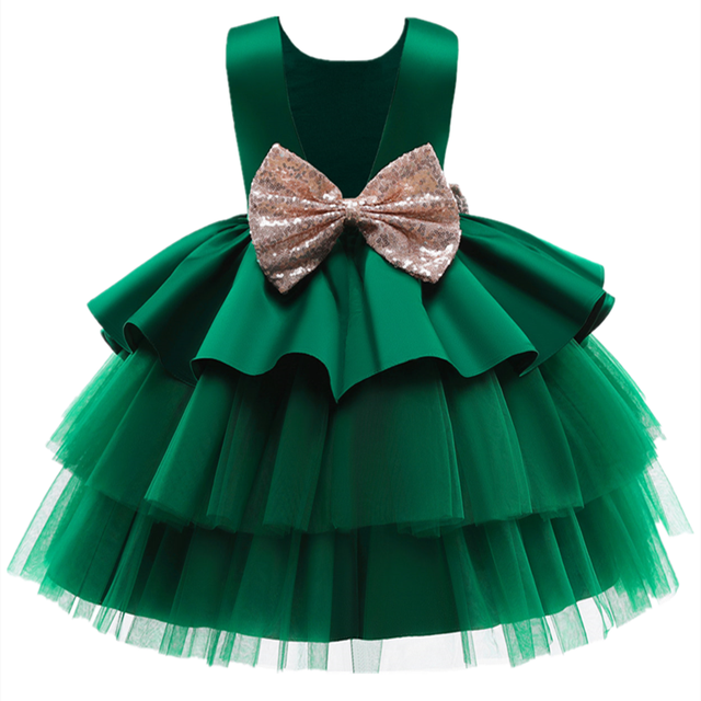 Valenzora | Baby girl's dress with large bow, christening gown, formal dresses