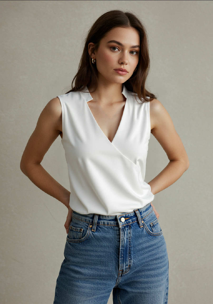 Valenzora Elegant sleeveless solid color top