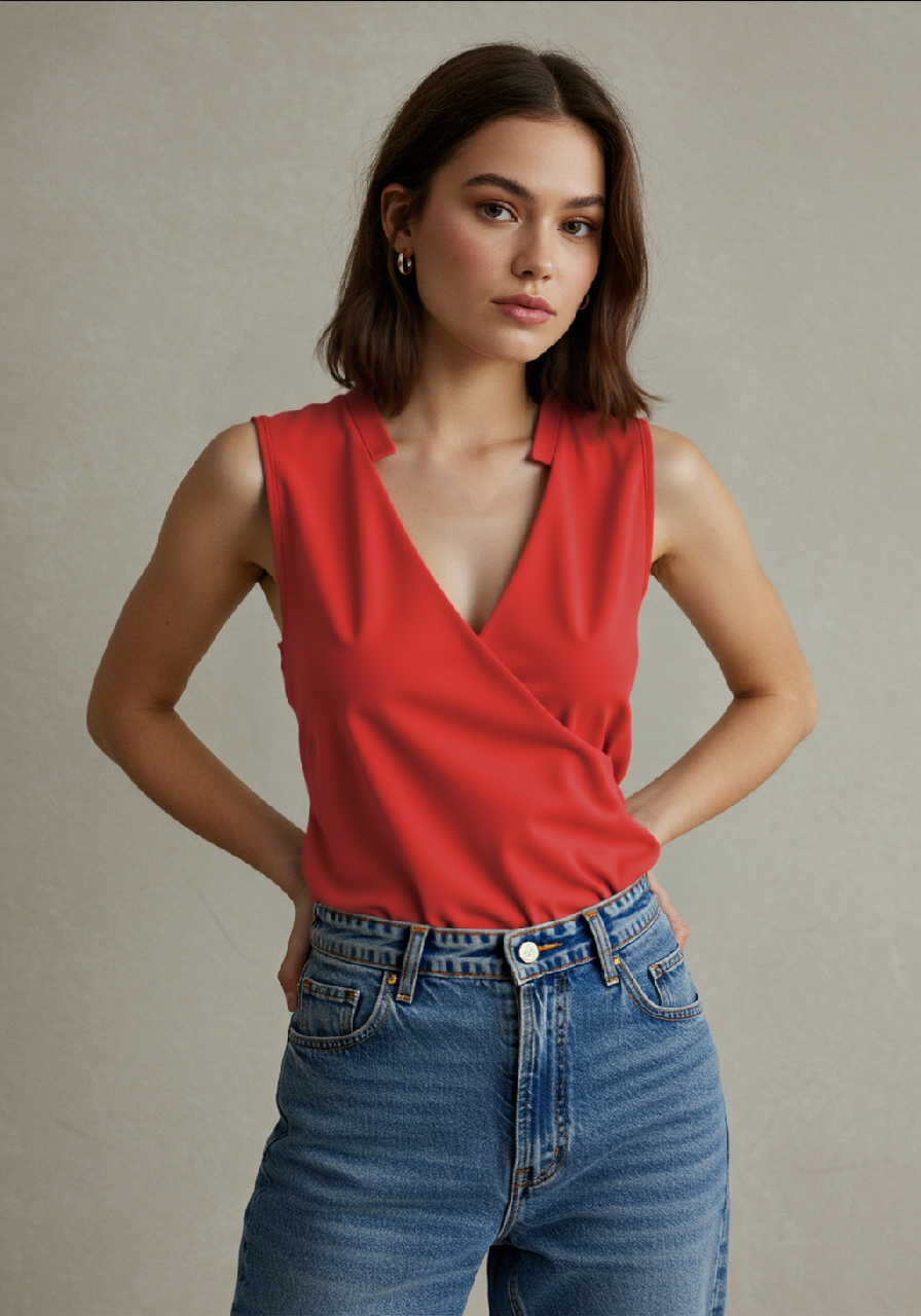 Valenzora Elegant sleeveless solid color top