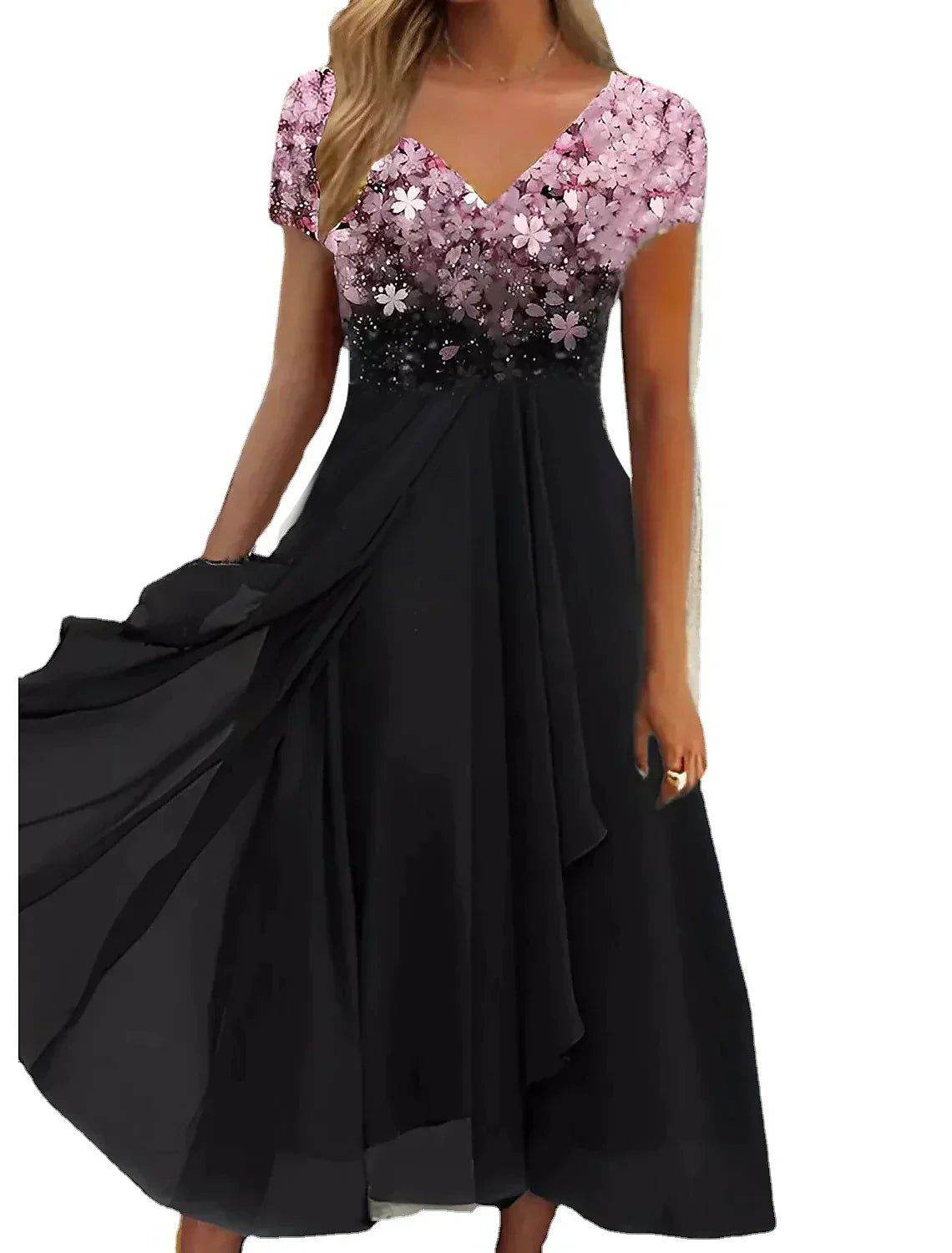 Valenzora | Elegantes Midikleid mit floraler Spitze