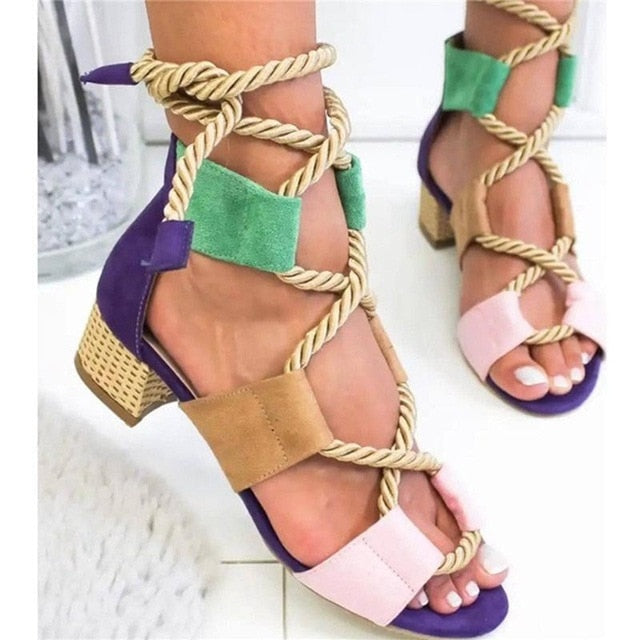 Valenzora | Gladiator-colored strappy heeled sandal