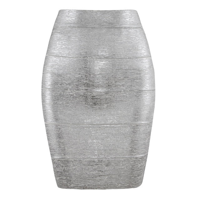 Valenzora | Glitter & Gold Pencil Skirt