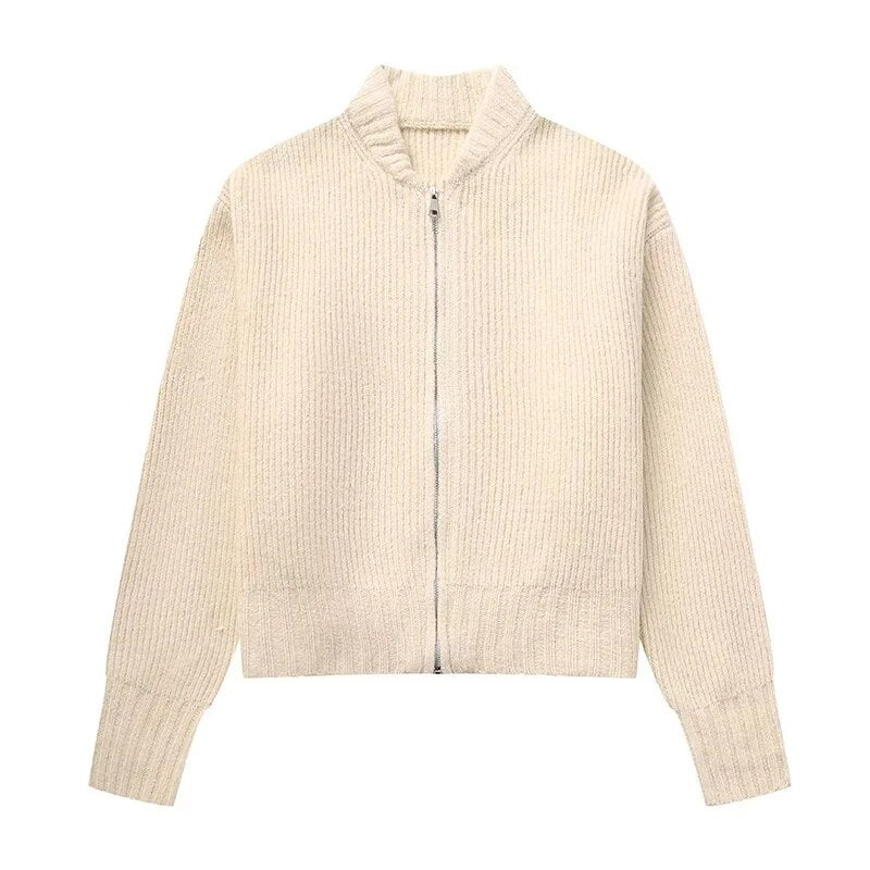 Großer Cardigan mit Reißverschluss