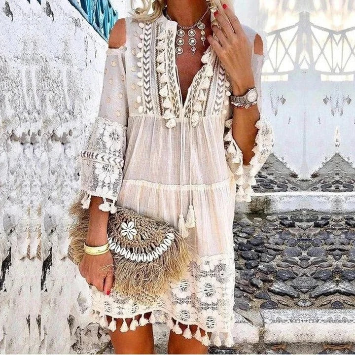 Valenzora | Minikleid mit Boho-Spitze
