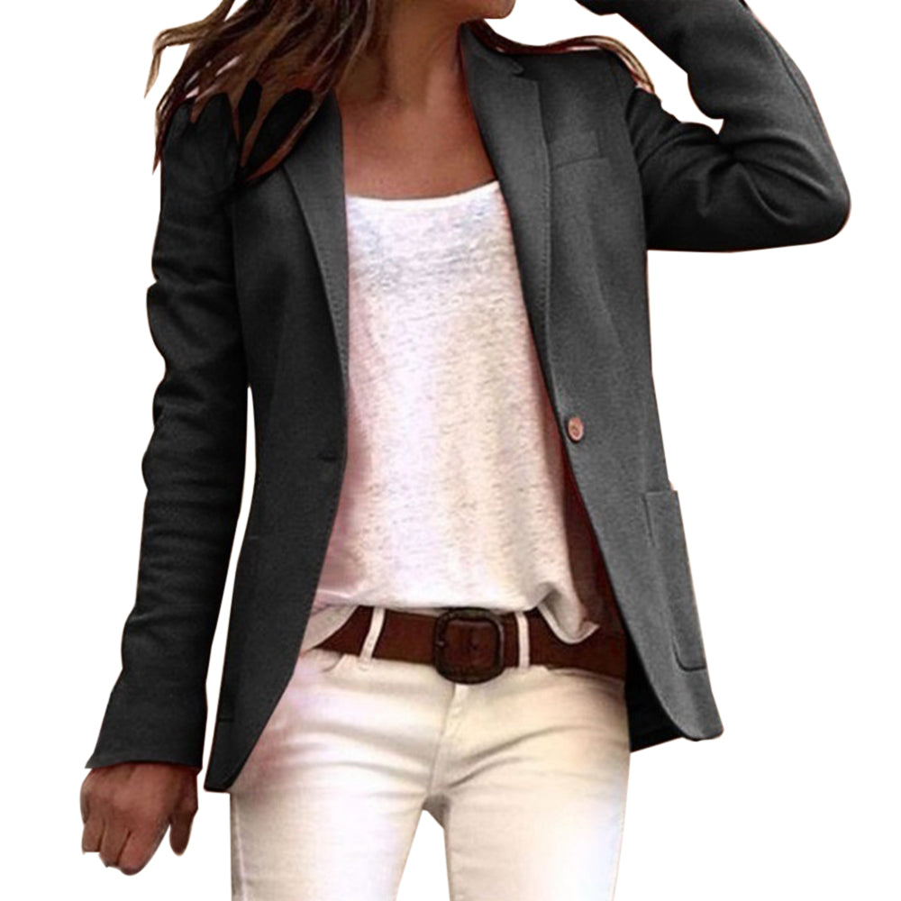 Valenzora Reversknopf, schmal geschnittener, langärmeliger Blazer