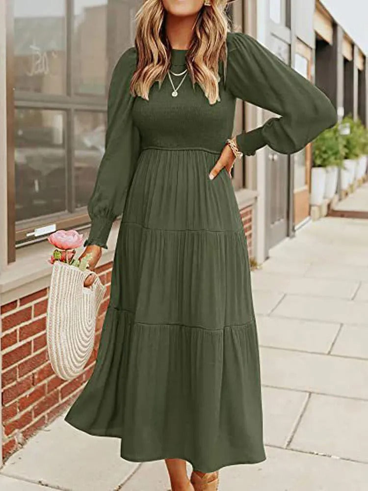 Valenzora | Midi dress with long sleeves and dinner jackets
