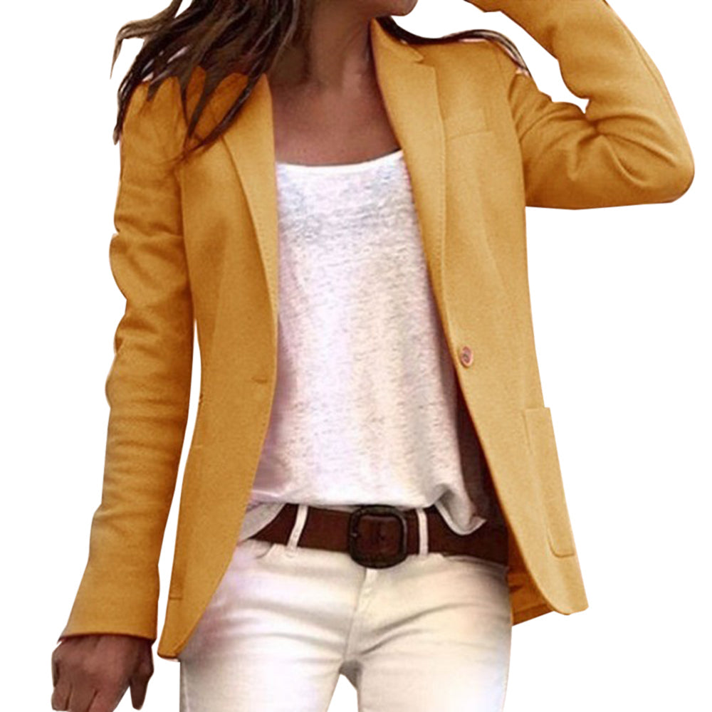 Valenzora Reversknopf, schmal geschnittener, langärmeliger Blazer