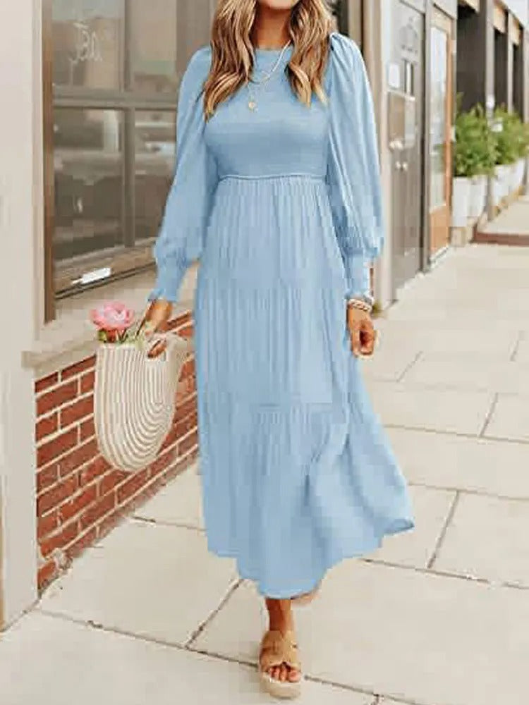 Valenzora | Midi dress with long sleeves and dinner jackets