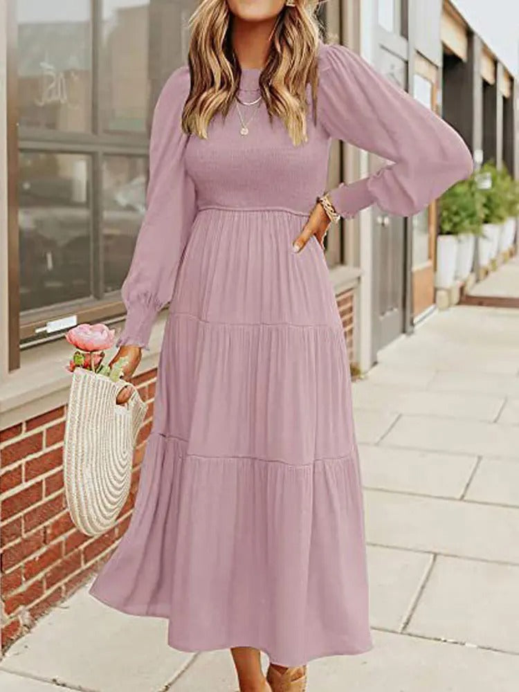 Valenzora | Midi dress with long sleeves and dinner jackets